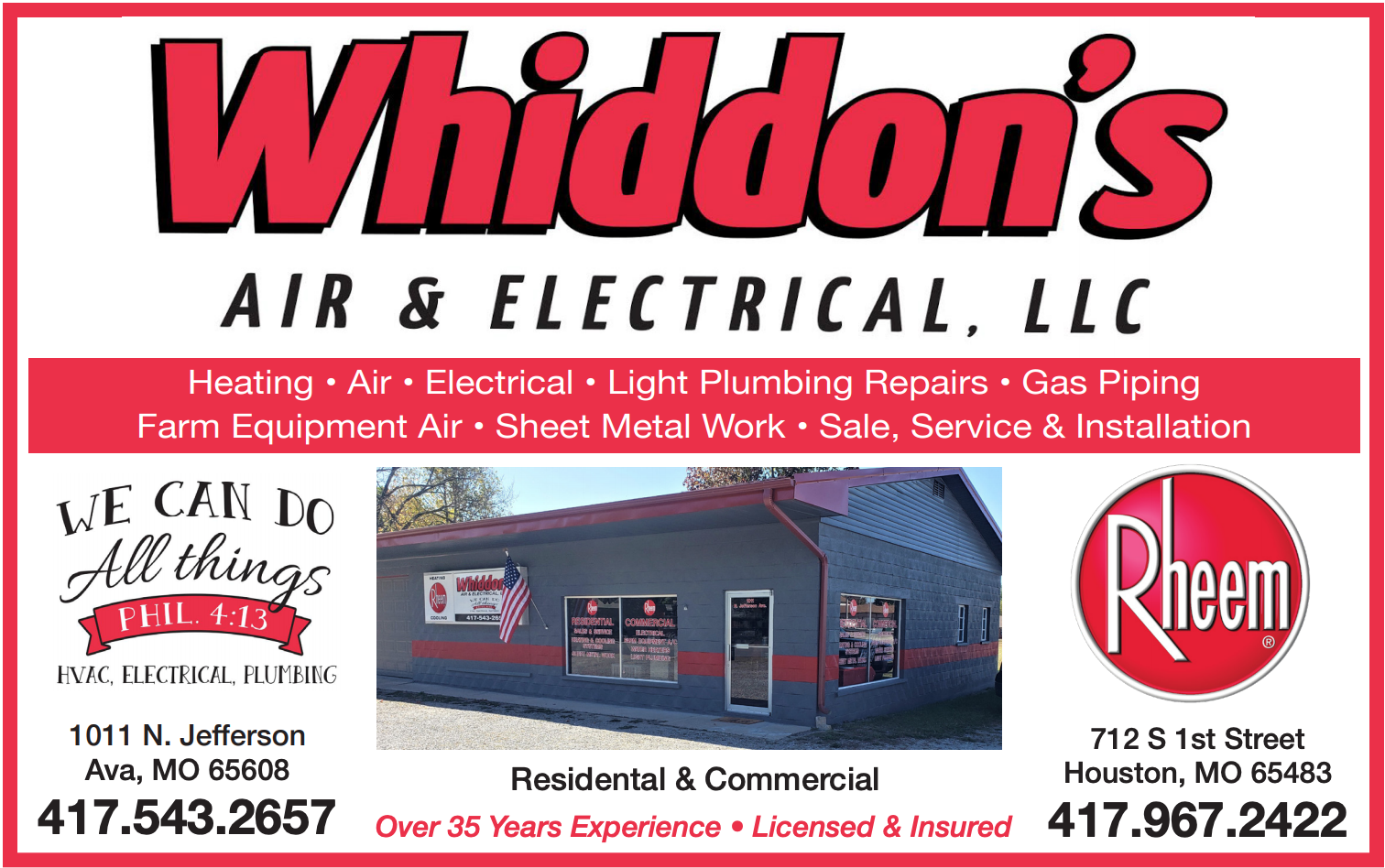 Whiddons air and electrical residential and commercial